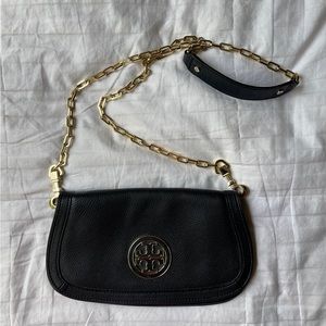 Tory Butch black and gold crossbody